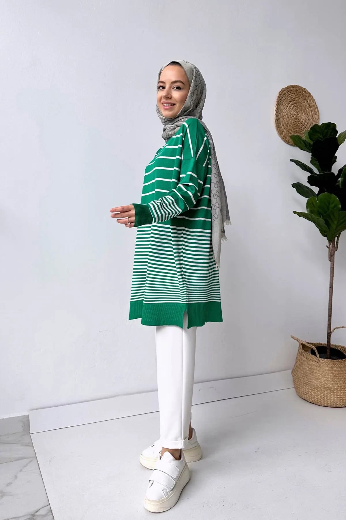 Bns Striped Mercerized Tunic - Green