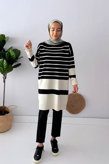 Holy Striped Knitwear Tunic - Black