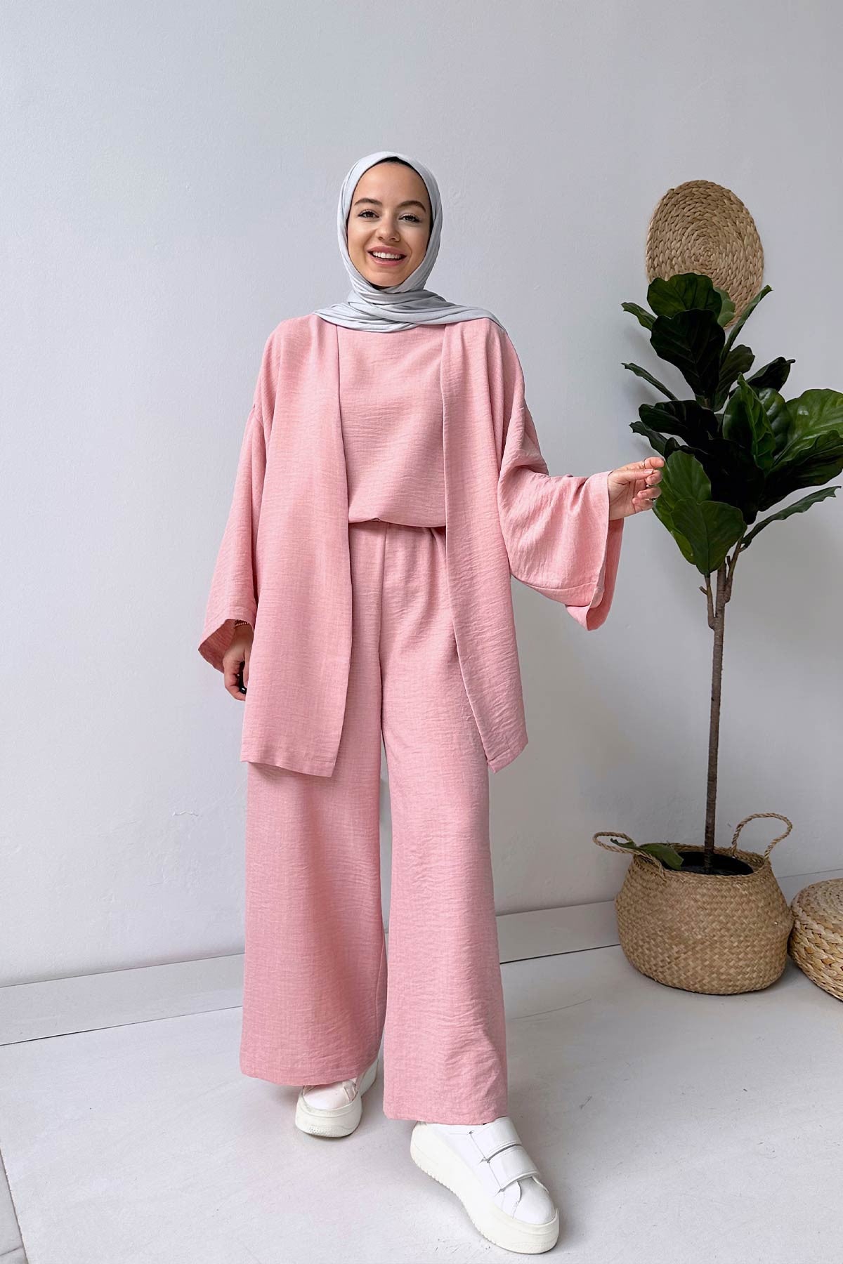 Triple Linen Suit - Pink