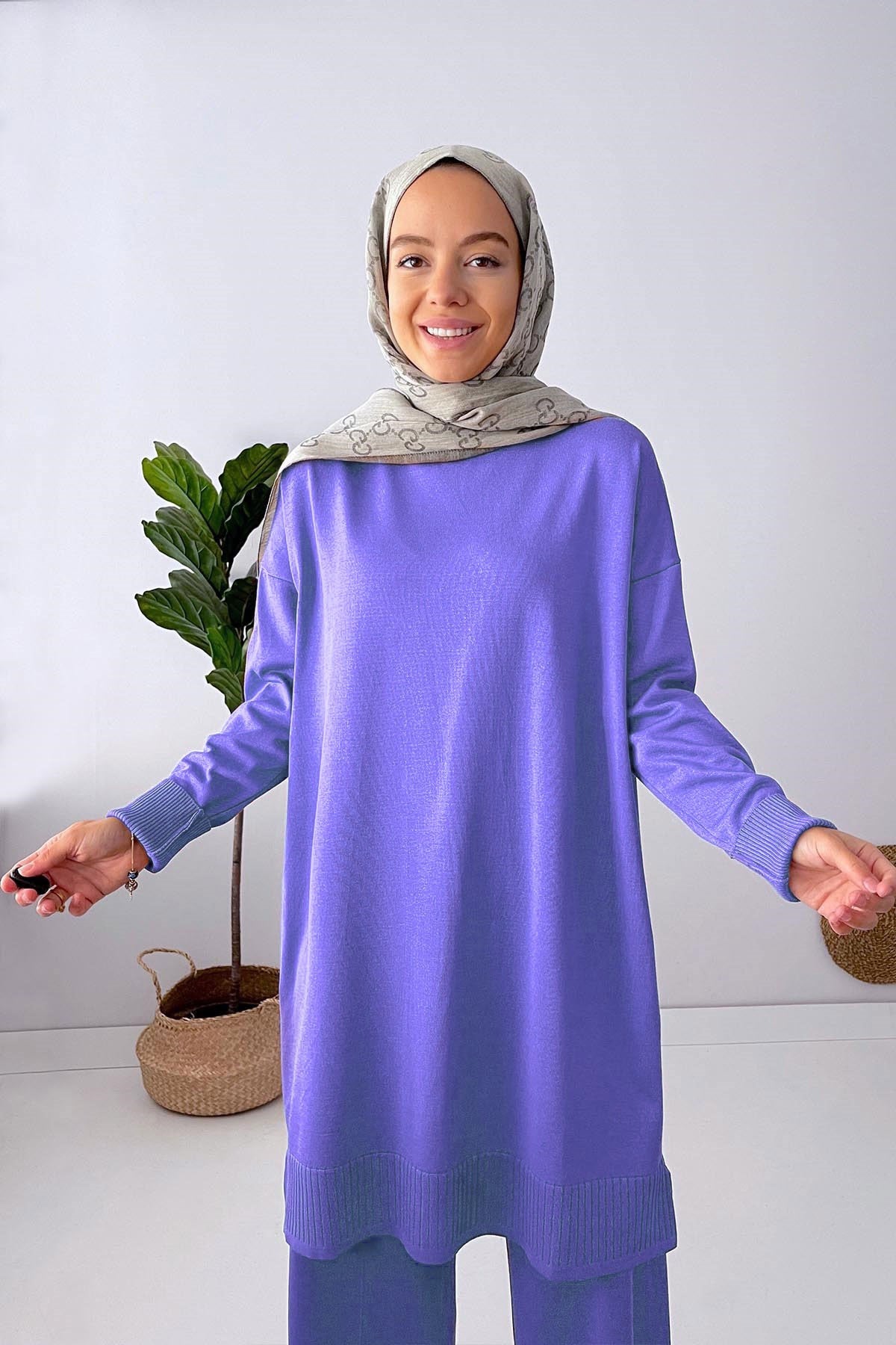 Line Mercerized Tunic - Violet