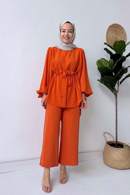 Waist Belt Suit - Orange