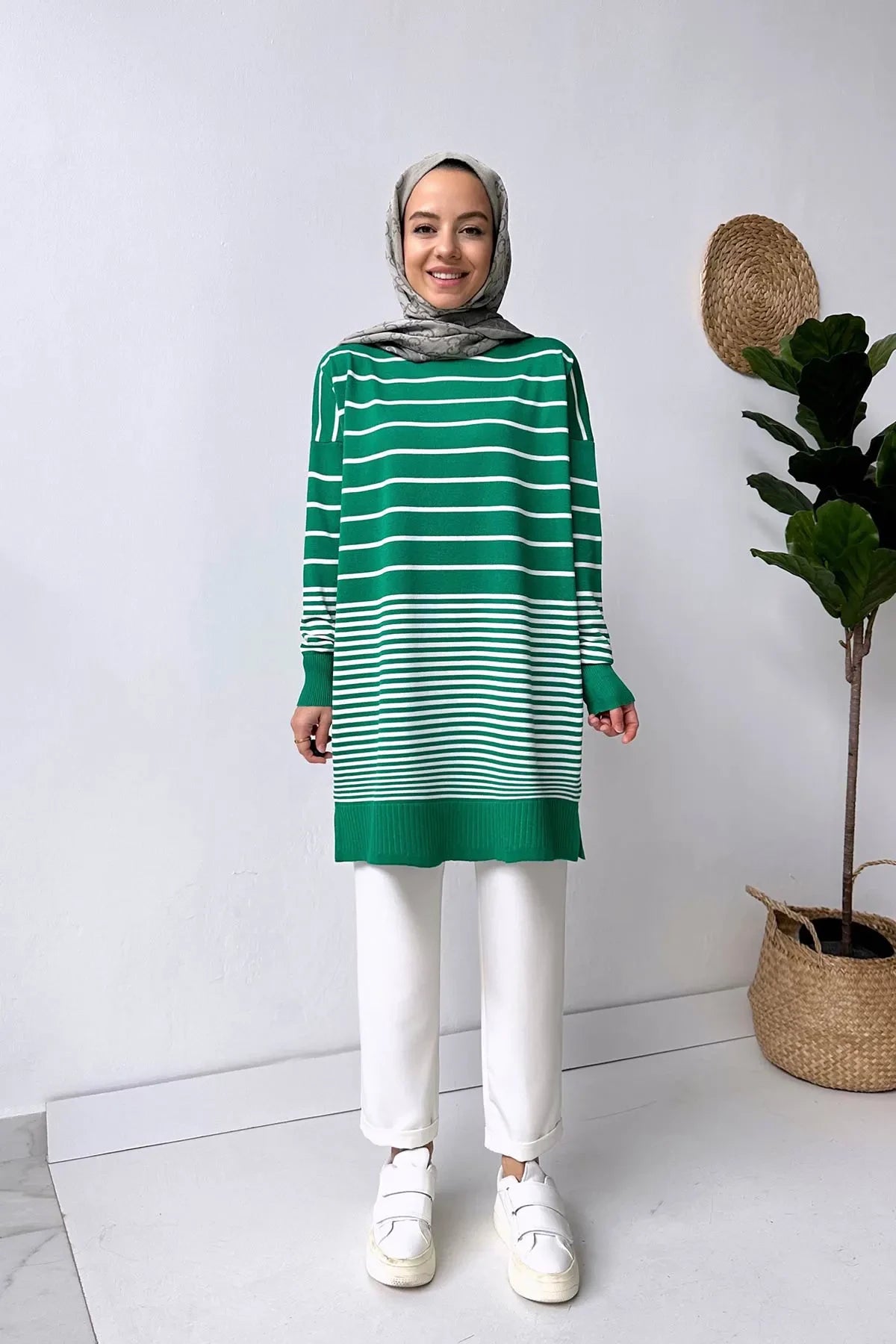 Bns Striped Mercerized Tunic - Green