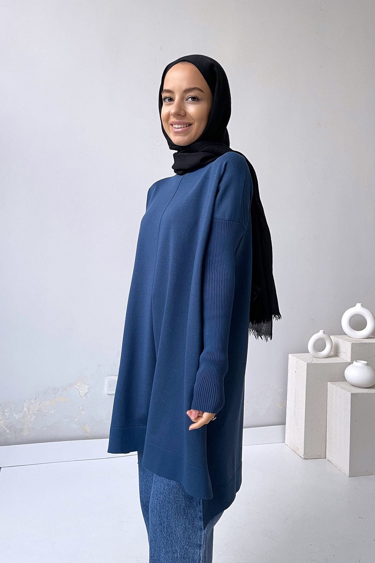 Mira Mercerized Tunic - Petrol