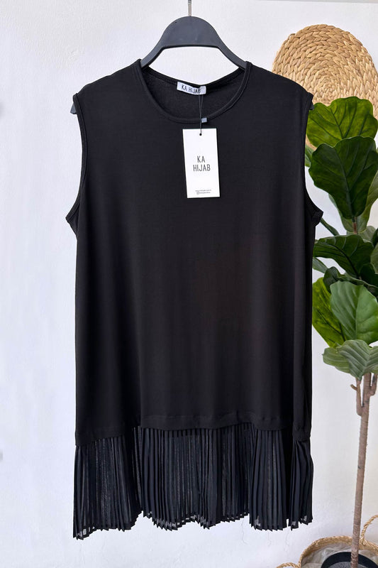 Tulle Detail Tunic Underwear - Black