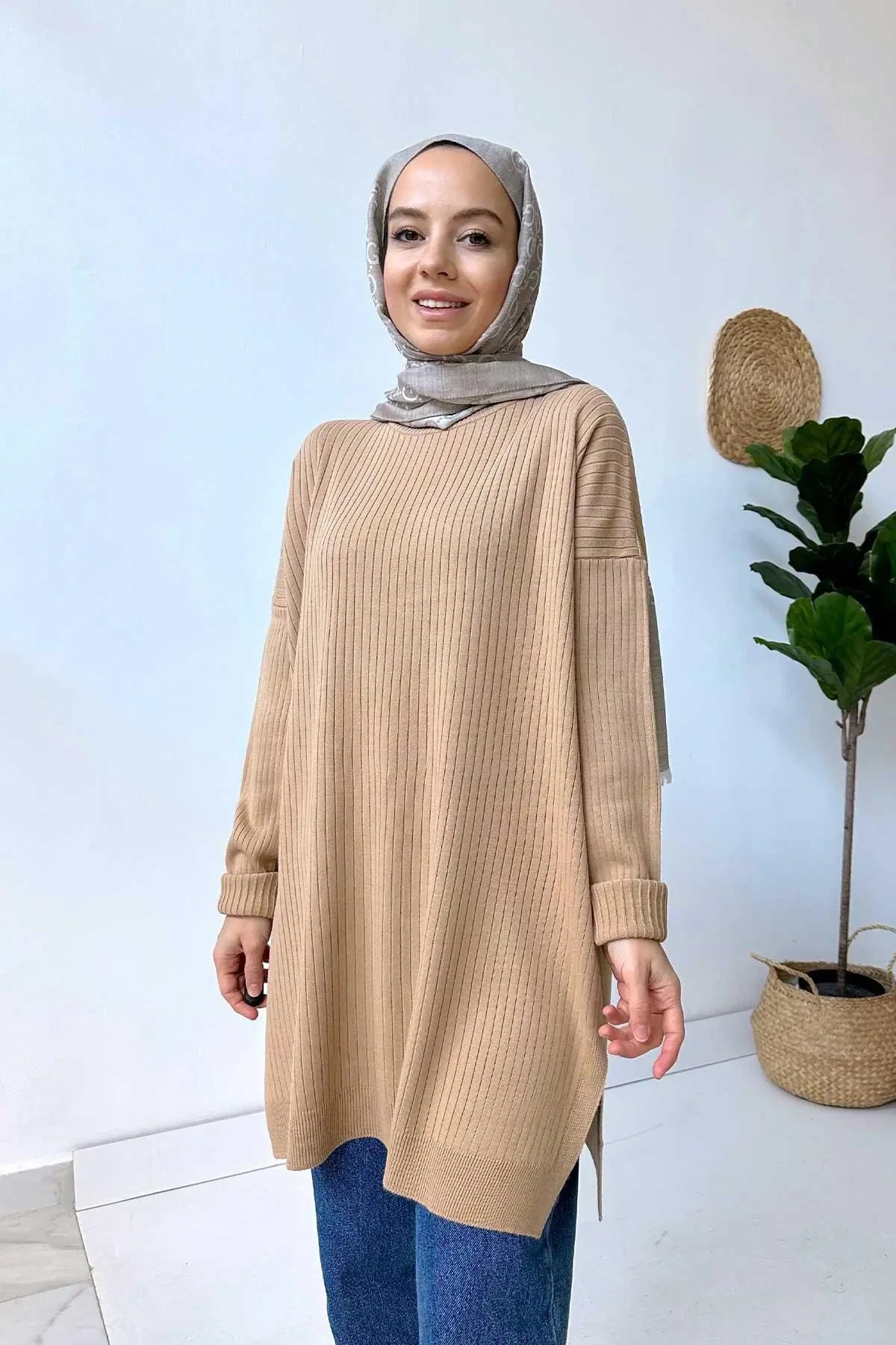 Anje Knitwear Tunic - Camel