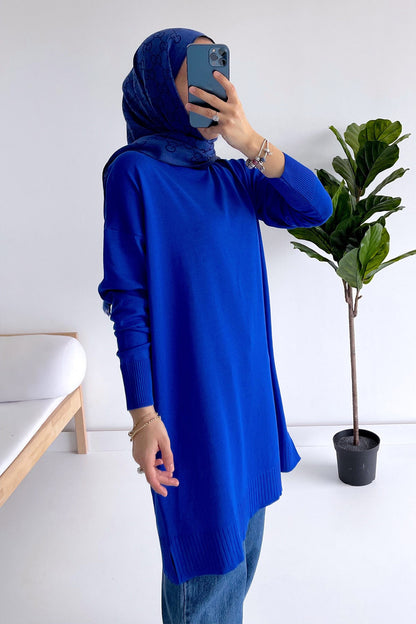 Line Mercerized Tunic - Saxe