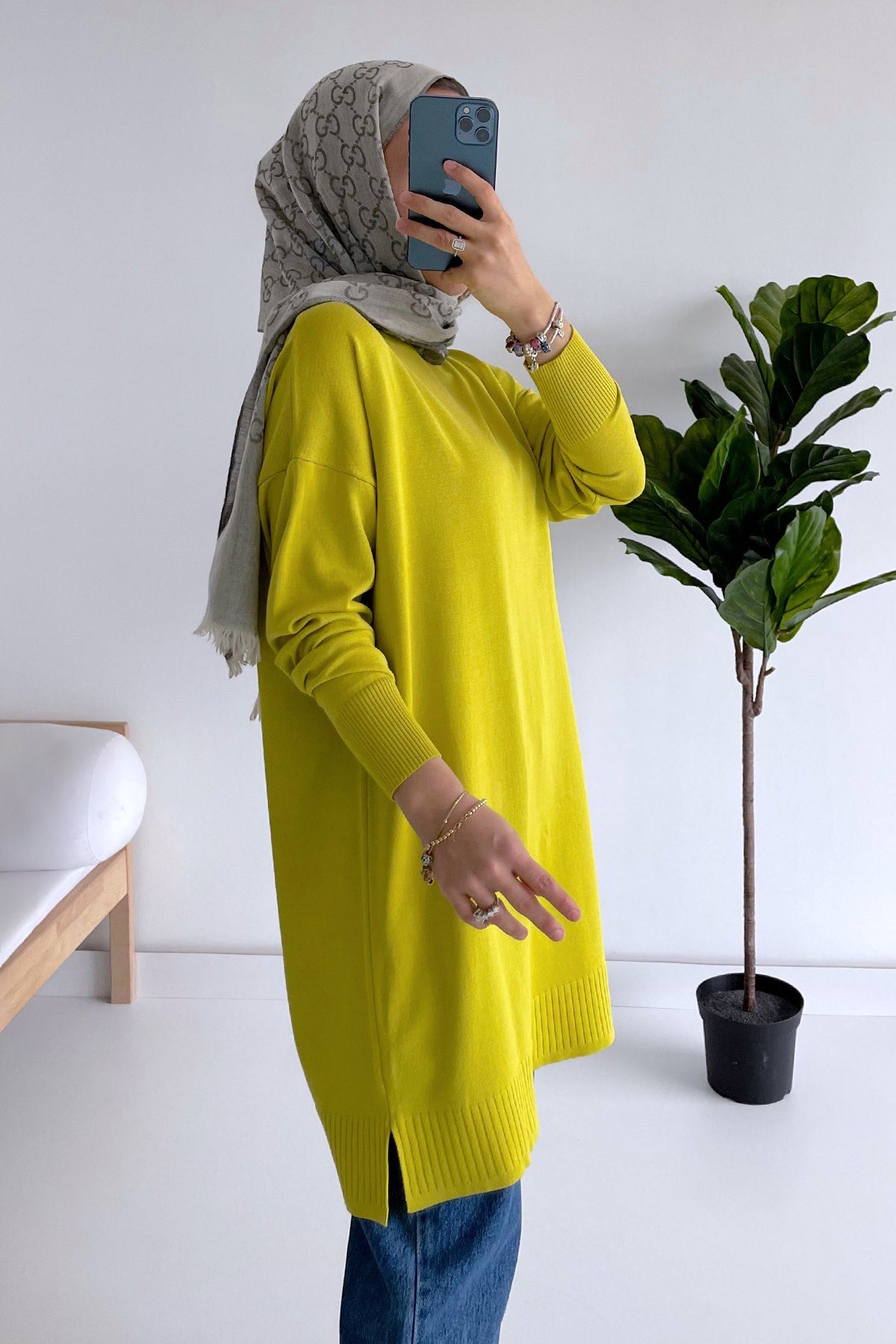 Line Mercerized Tunic - Oil Green