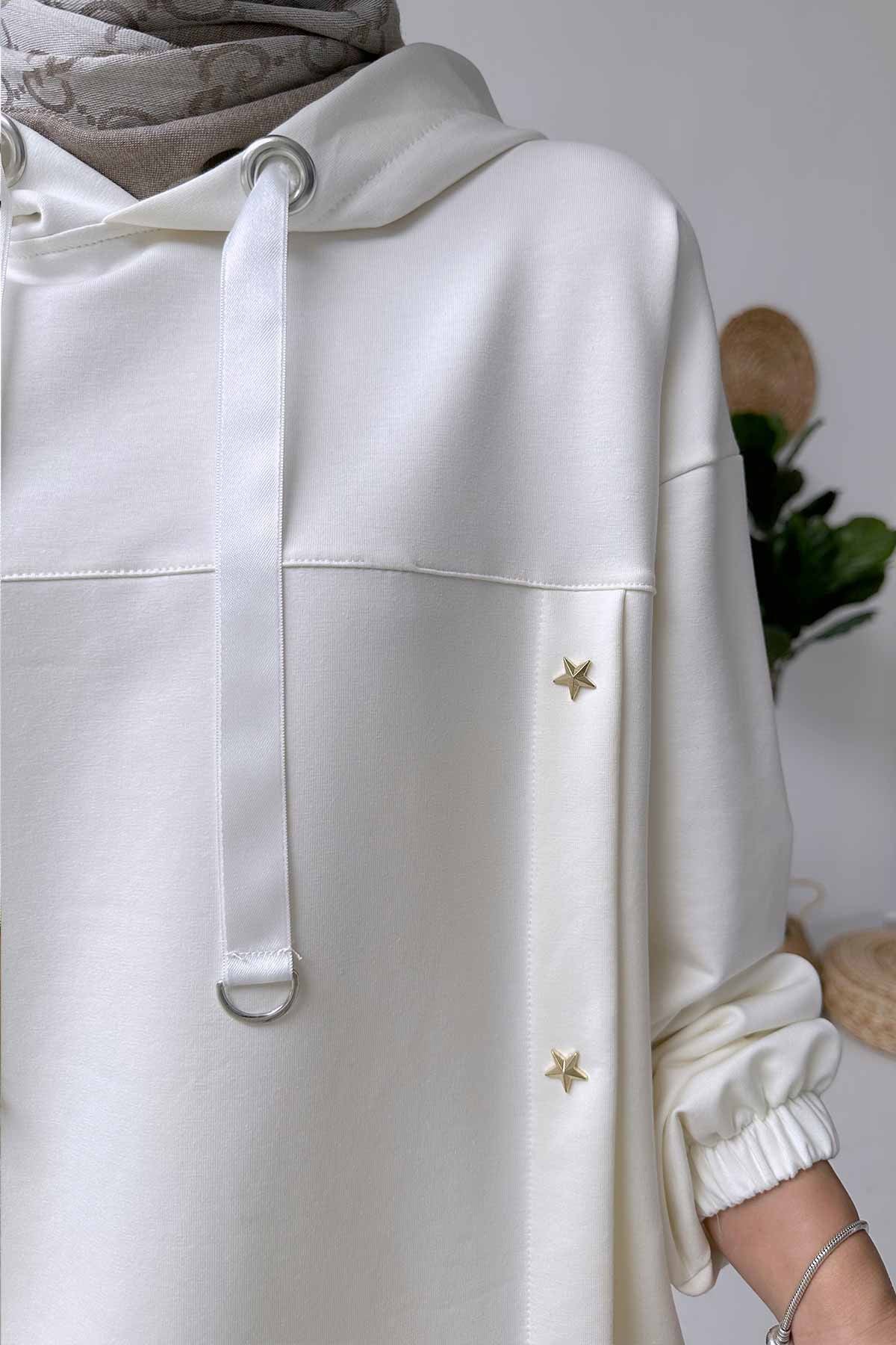 Star Hoodie Suit - White