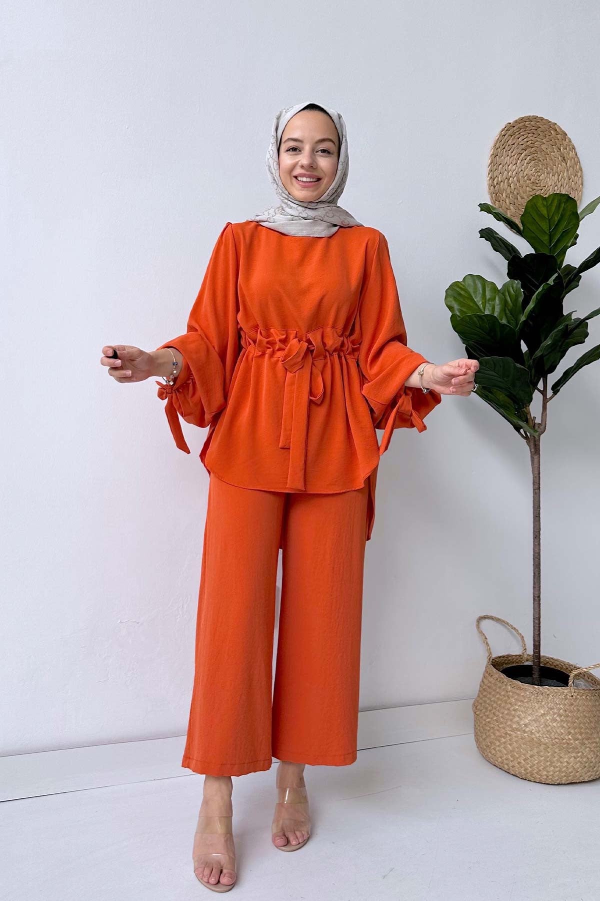 Waist Belt Suit - Orange