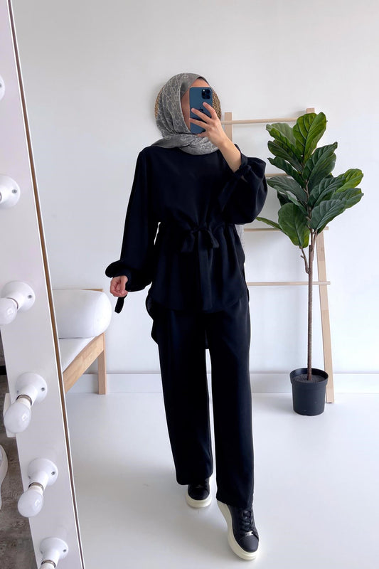 Waist Belt Suit - Black