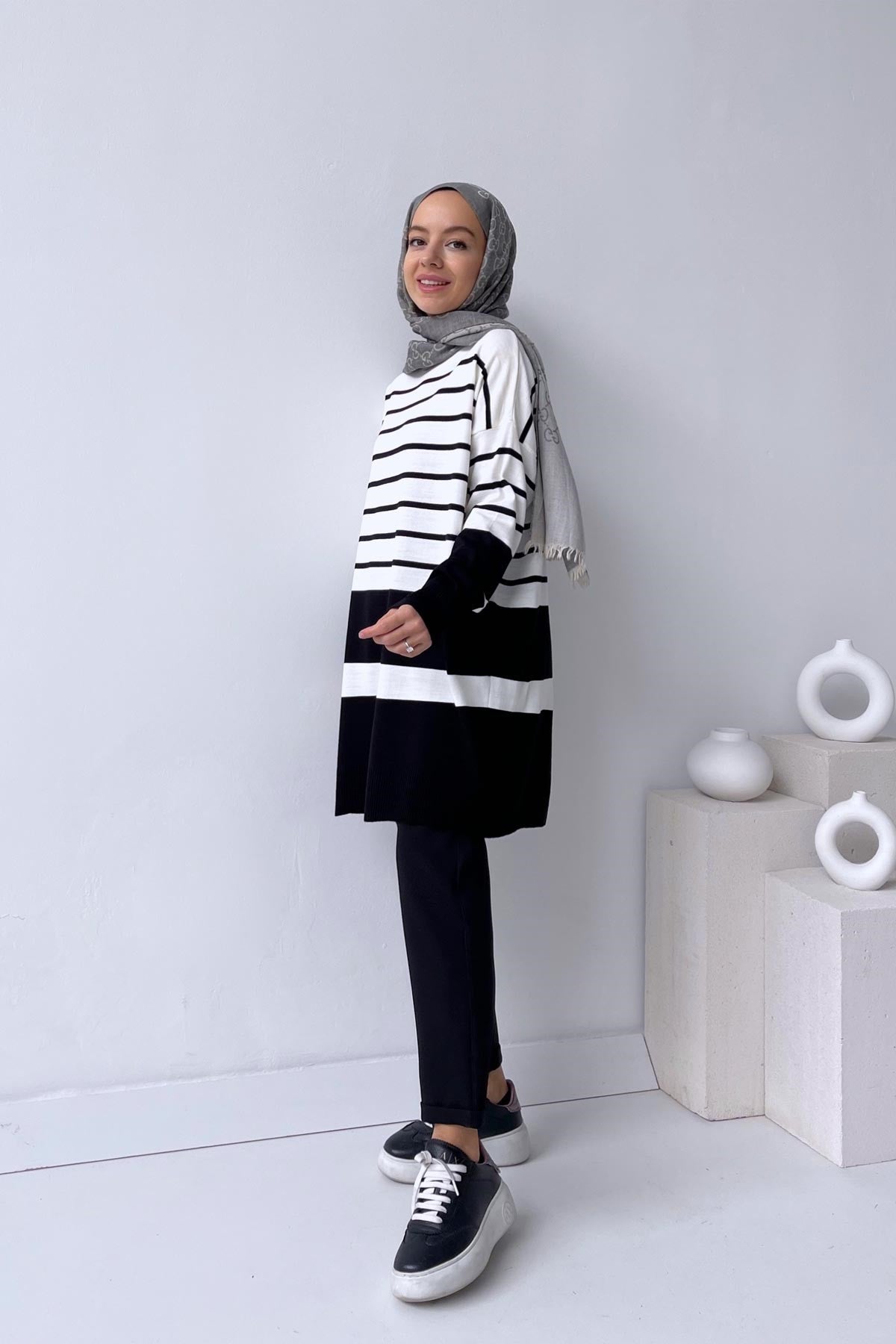 Holy Striped Knitwear Tunic - Black/White