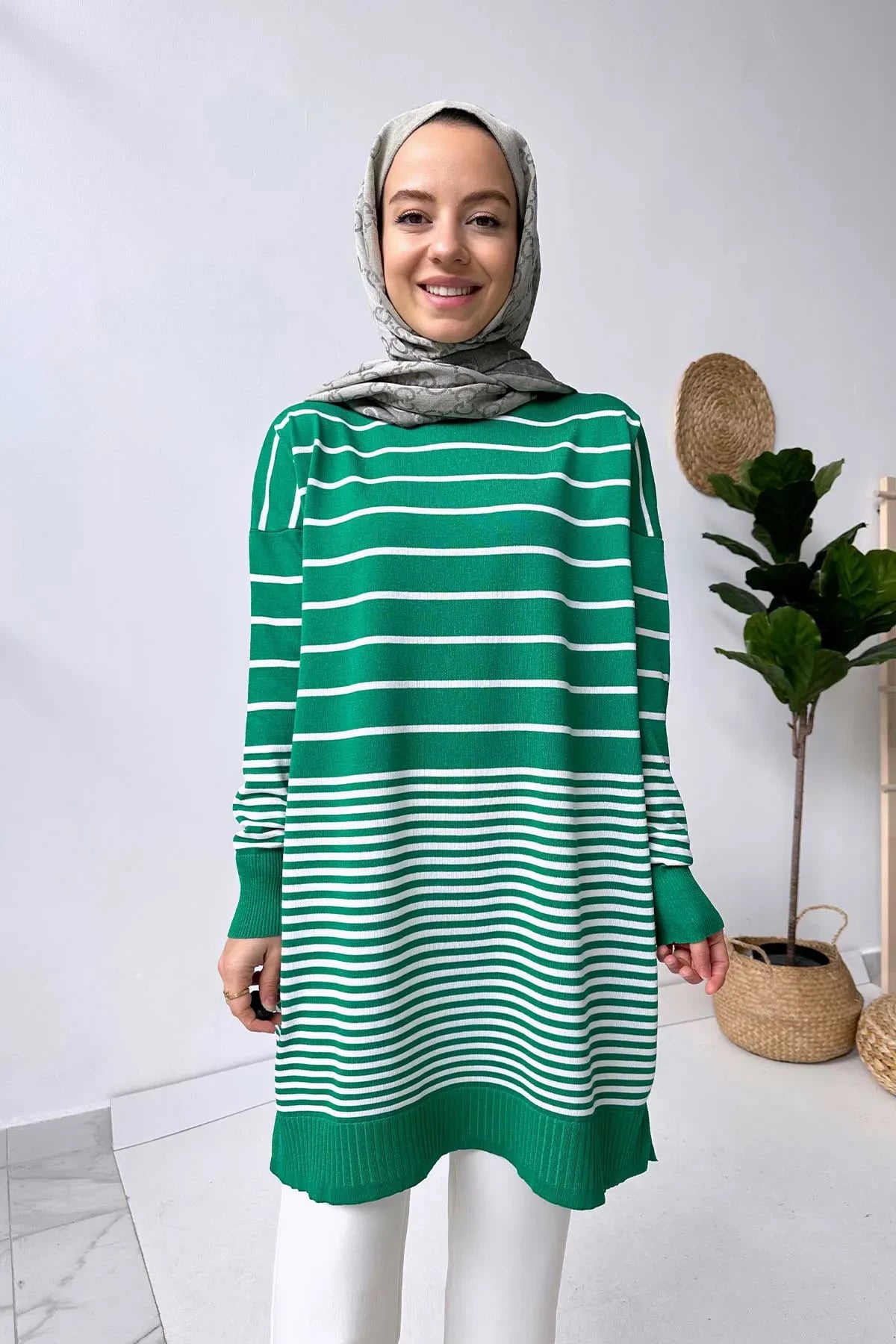 Bns Striped Mercerized Tunic - Green