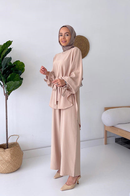 Waist Belt Suit - Beige