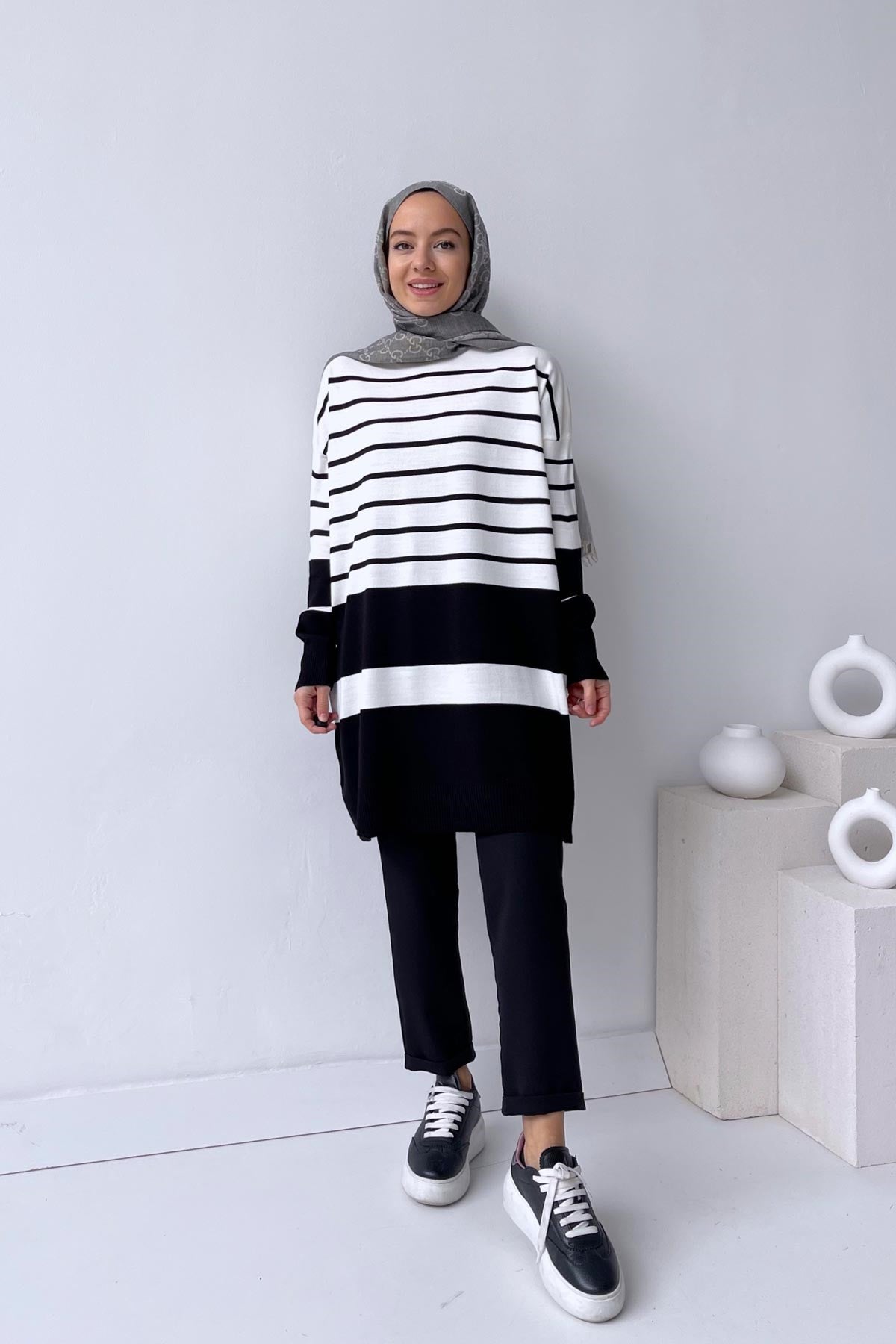 Holy Striped Knitwear Tunic - Black/White