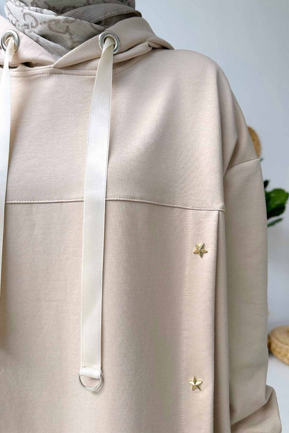 Star Hoodie Suit - Beige