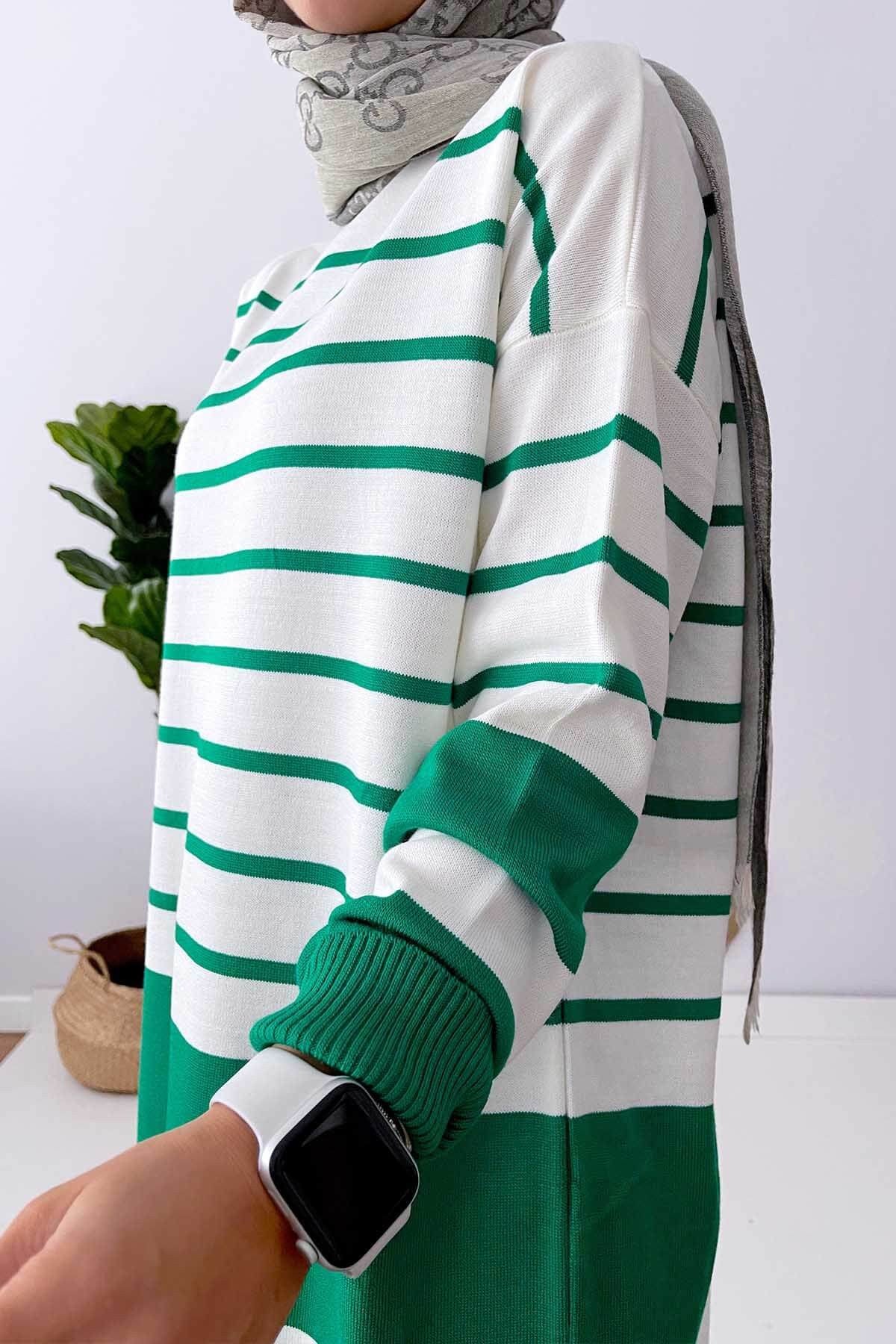 Holy Striped Knitwear Tunic - Green