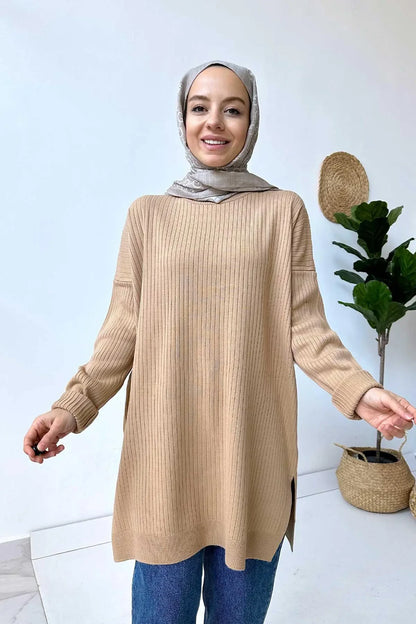 Anje Knitwear Tunic - Camel