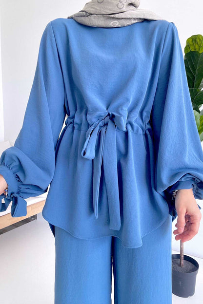 Waist Belt Suit - Blue