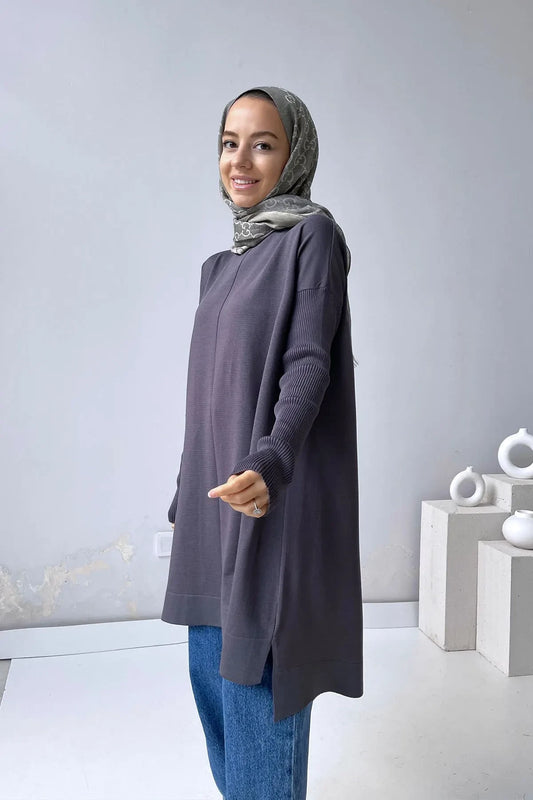 Mira Mercerized Tunic - Smoked Colored