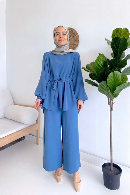 Waist Belt Suit - Blue