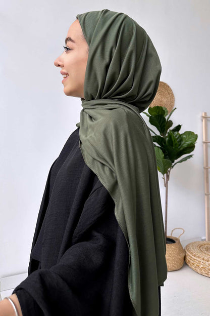 Combed Cotton Shawl - Khaki