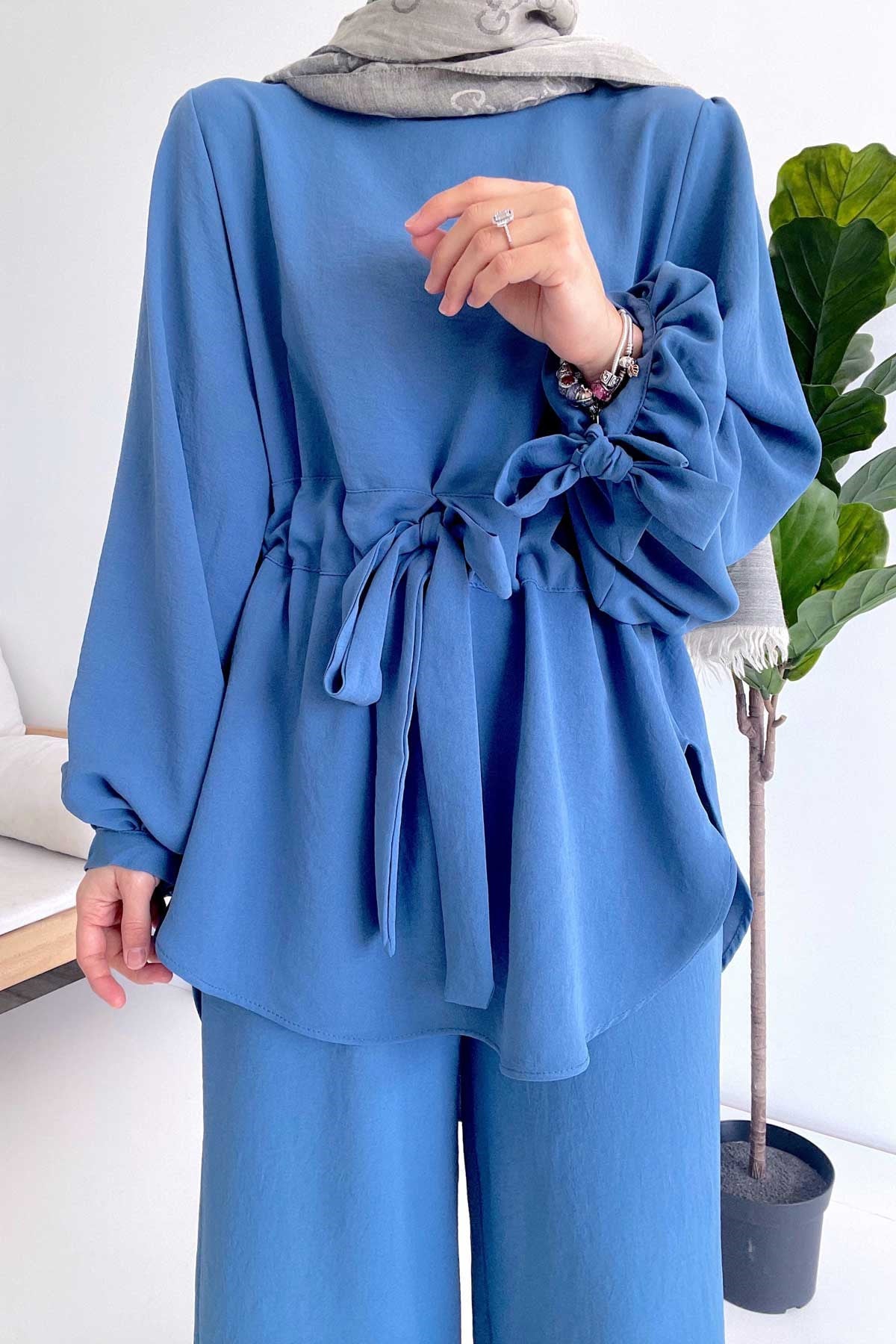 Waist Belt Suit - Blue