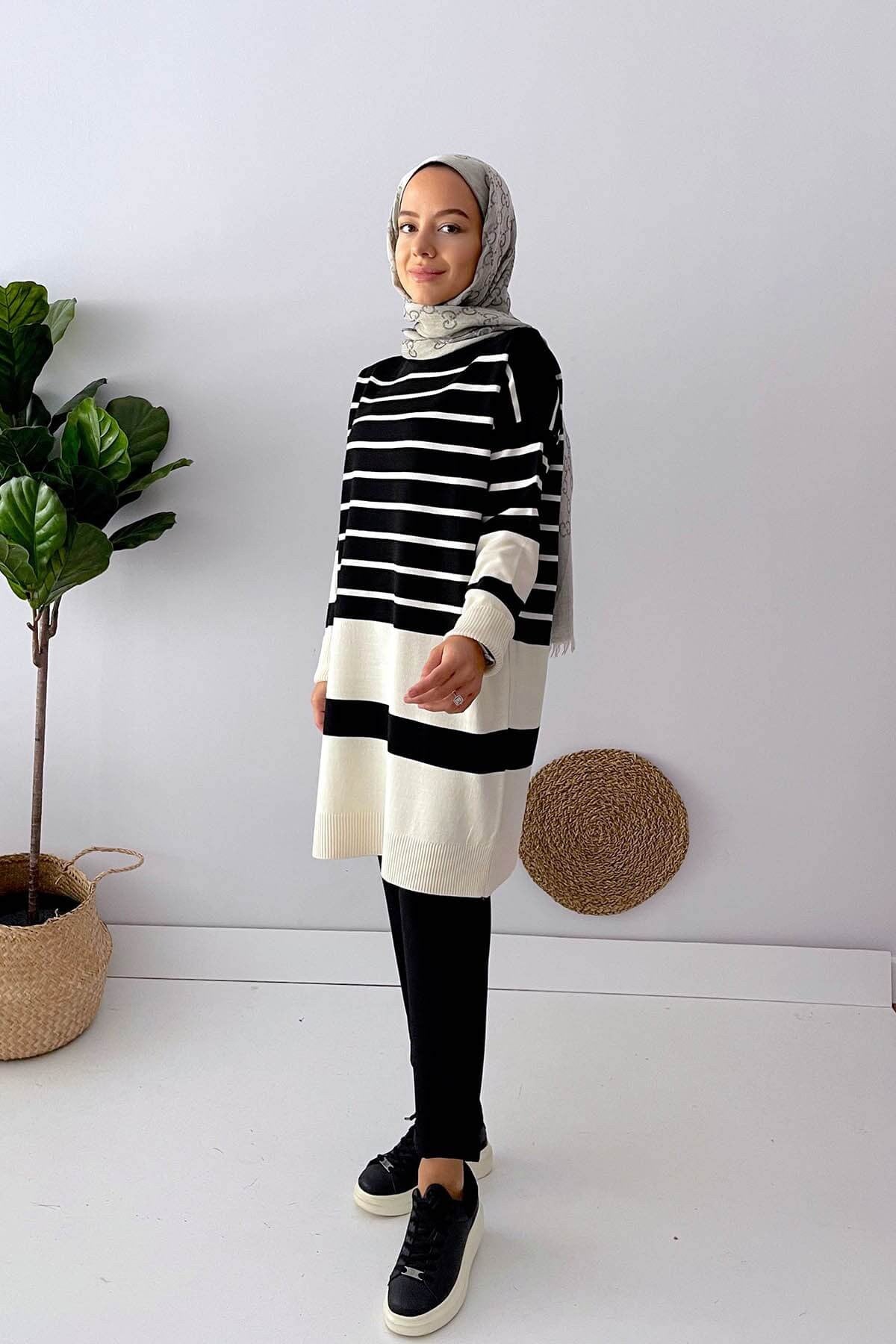 Holy Striped Knitwear Tunic - Black