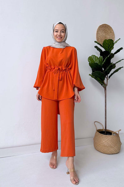 Waist Belt Suit - Orange